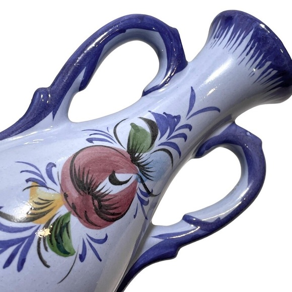 Vintage 1950s Signed Alcobaca Vestal Portugal Pottery Art Bud Vase Hand Painted - Picture 5 of 10